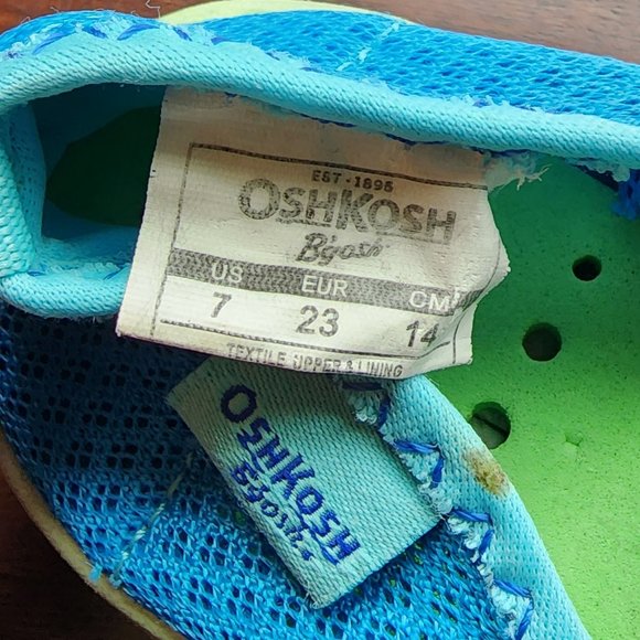 OshKosh B'gosh Blue/Green Baby Water Shoes Size 7 - Picture 13 of 13